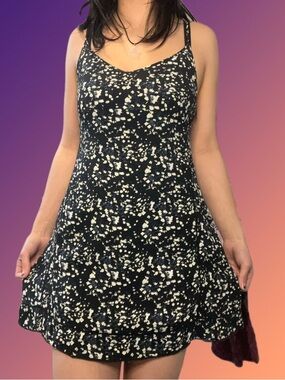 Sunday Best Black & White Speckled Mini Dress
